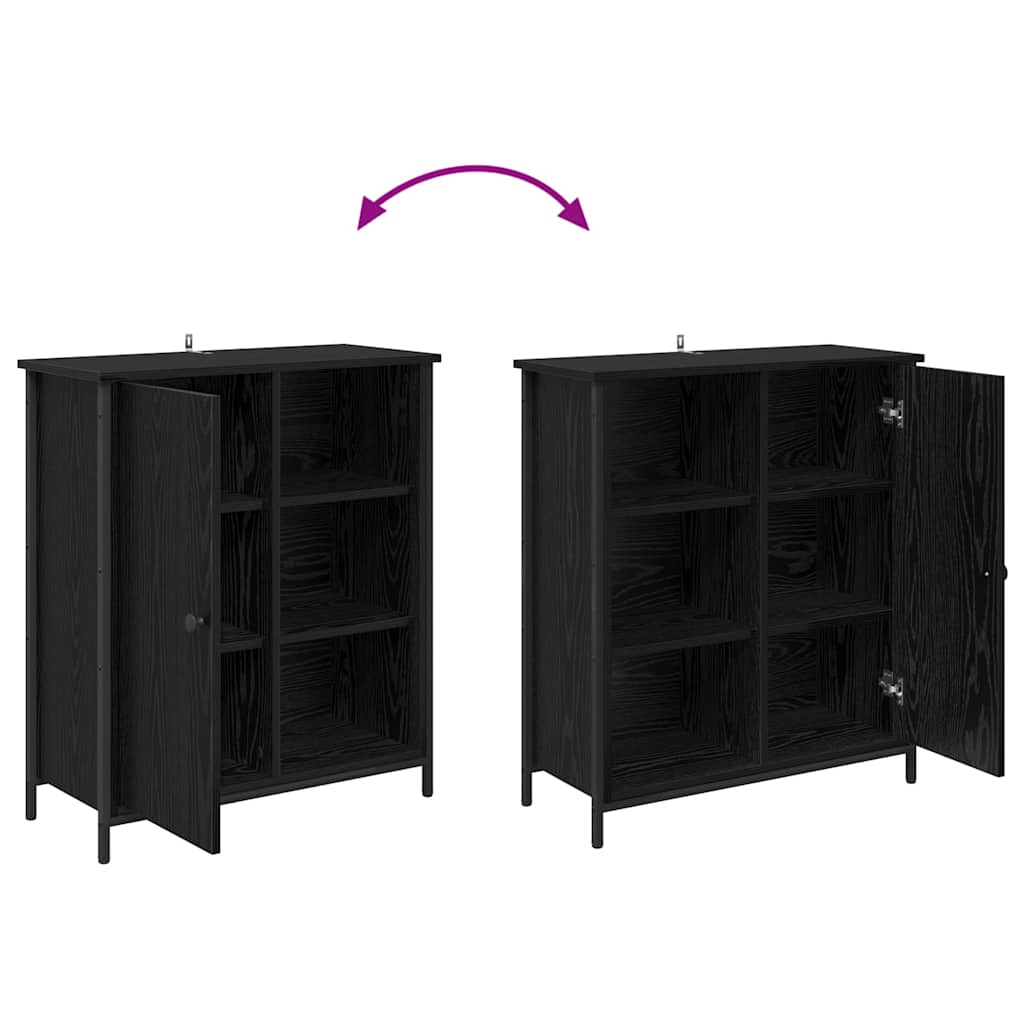 Sideboard Black Oak 70 x 30 x 80 cm Engineered Wood