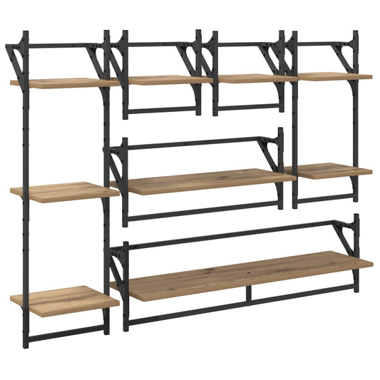 Wall Shelf Set 6 pcs Artisan Oak 100 x 25 x 30 cm Wall Shelf Set 6 pcs Artisan Oak 100 x 25 x 30 cm
