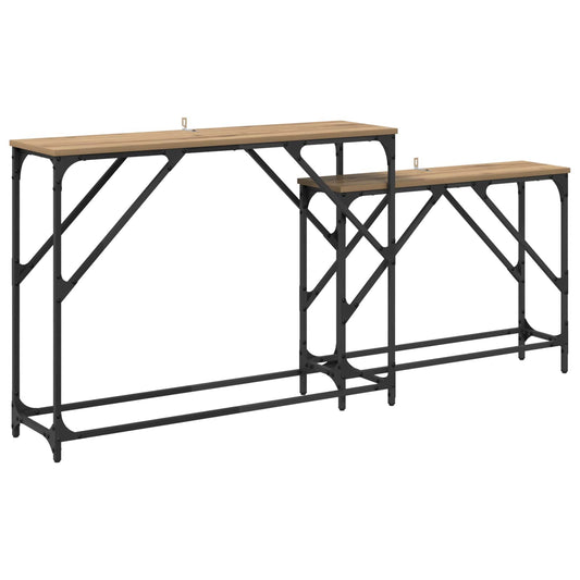 Console Table 2 pcs Artisan Oak 100 x 28 x 75 cm Console Table 2 pcs Artisan Oak 100 x 28 x 75 cm