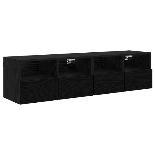 TV Wall Cabinets Wall-mounted 2 pcs Black Oak 60 x 30 x 30 cm TV Wall Cabinets Wall-mounted 2 pcs Black Oak 60 x 30 x 30 cm