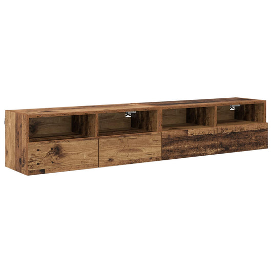 TV Wall Cabinets 2 pcs Old Wood 80 x 30 x 30 cm Engineered Wood TV Wall Cabinets 2 pcs Old Wood 80 x 30 x 30 cm Engineered Wood