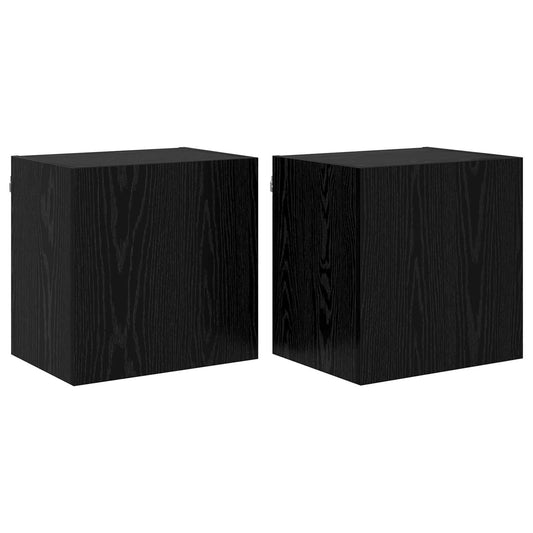 TV Wall Cabinets 2 pcs Black Oak 40.5x30x40cm Engineered Wood TV Wall Cabinets 2 pcs Black Oak 40.5x30x40cm Engineered Wood