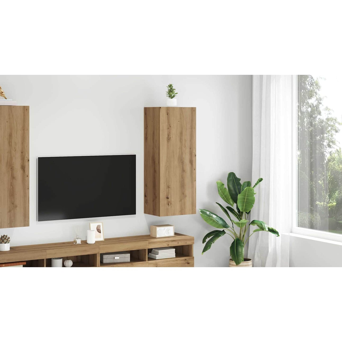 TV Wall Cabinet Artisan Oak 40.5 x 30 x 102 cm Engineered Wood