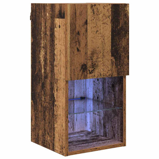 Wall-mounted TV Cabinet with LED Old Wood 30.5 x 30 x 60 cm Wall-mounted TV Cabinet with LED Old Wood 30.5 x 30 x 60 cm