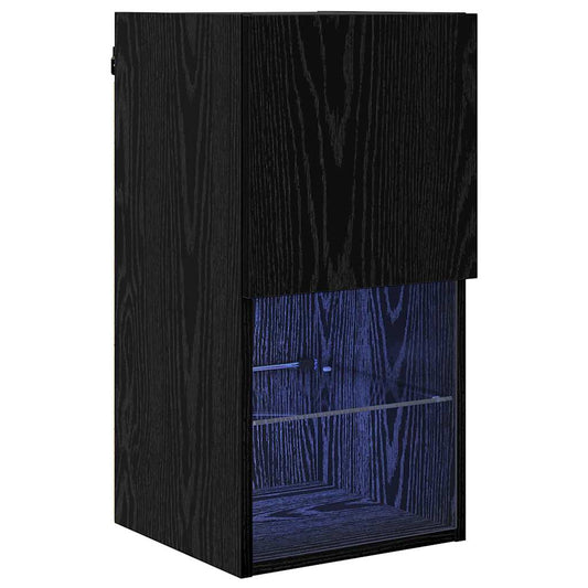 Wall-mounted TV Cabinet with LED Black Oak 30.5 x 30 x 60 cm Wall-mounted TV Cabinet with LED Black Oak 30.5 x 30 x 60 cm