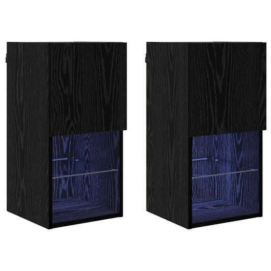 Wall-mounted TV Cabinets 2 pcs Black Oak 30.5 x 30 x 60 cm Wall-mounted TV Cabinets 2 pcs Black Oak 30.5 x 30 x 60 cm