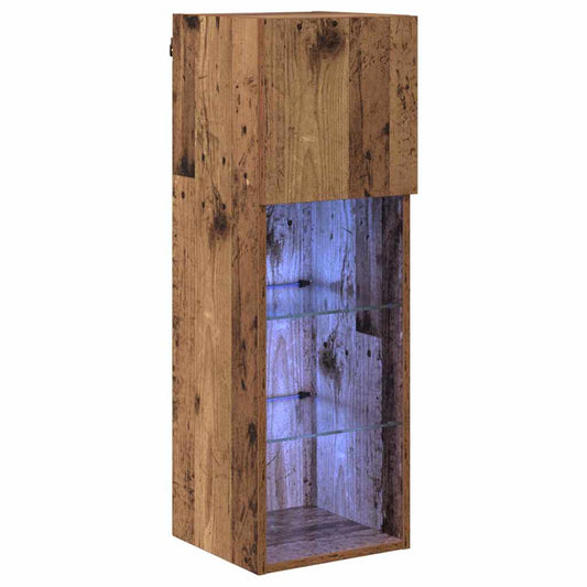 Wall-mounted TV Cabinet with LED Old Wood 30.5 x 30 x 90 cm Wall-mounted TV Cabinet with LED Old Wood 30.5 x 30 x 90 cm