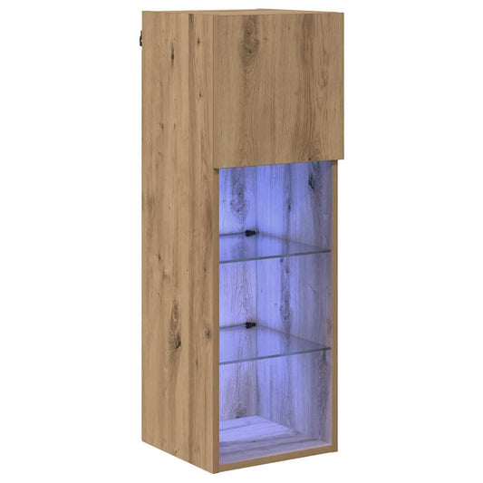 Wall-mounted TV Cabinet with LED Artisan Oak 30.5 x 30 x 90 cm Wall-mounted TV Cabinet with LED Artisan Oak 30.5 x 30 x 90 cm