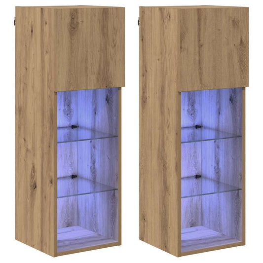 Wall-mounted TV Cabinets 2 pcs Artisan Oak 30.5 x 30 x 90 cm Wall-mounted TV Cabinets 2 pcs Artisan Oak 30.5 x 30 x 90 cm