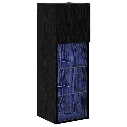 Wall-mounted TV Cabinet with LED Black Oak 30.5 x 30 x 90 cm Wall-mounted TV Cabinet with LED Black Oak 30.5 x 30 x 90 cm