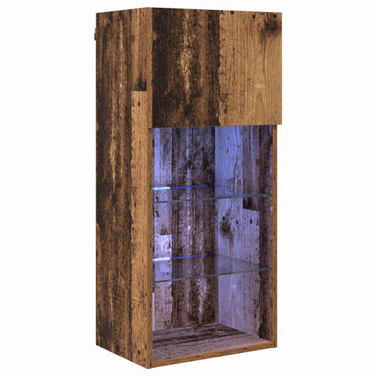 Wall-mounted TV Cabinet with LED Old Wood 40.5 x 30 x 90 cm Wall-mounted TV Cabinet with LED Old Wood 40.5 x 30 x 90 cm