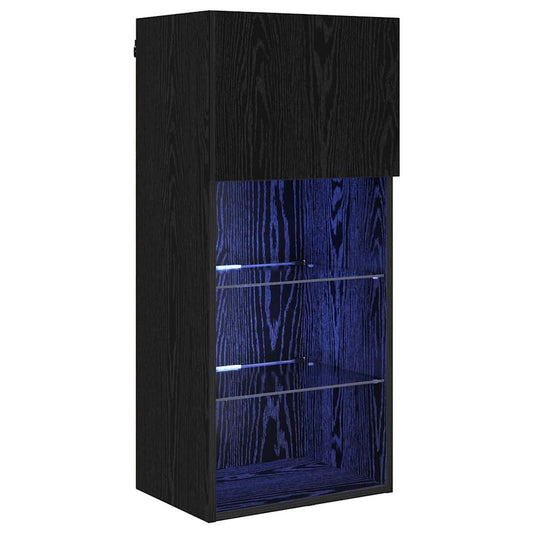 Wall-mounted TV Cabinet with LED Black Oak 40.5 x 30 x 90 cm Wall-mounted TV Cabinet with LED Black Oak 40.5 x 30 x 90 cm