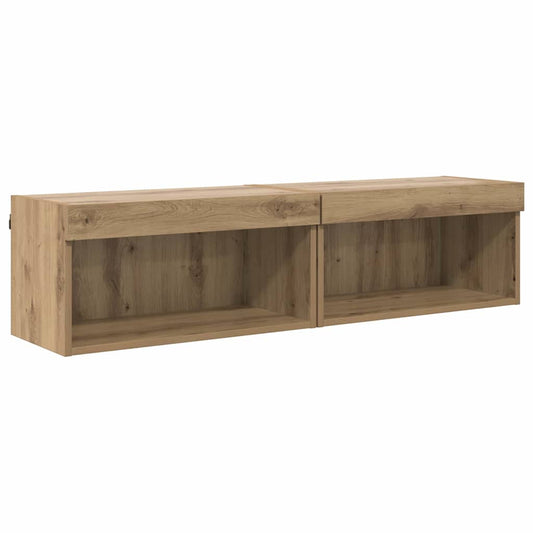 TV Cabinet Set with LED 2 pcs Artisan Oak 60 x 30 x 30 cm TV Cabinet Set with LED 2 pcs Artisan Oak 60 x 30 x 30 cm