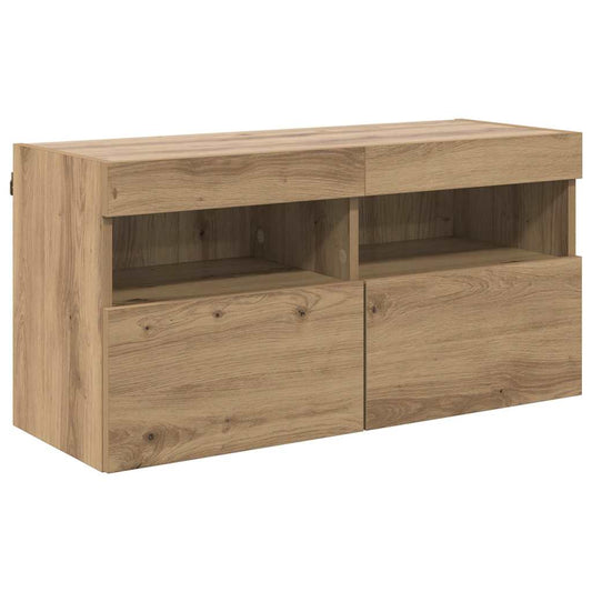 TV Wall Cabinet Artisan Oak 80 x 30 x 40 cm Engineered Wood TV Wall Cabinet Artisan Oak 80 x 30 x 40 cm Engineered Wood