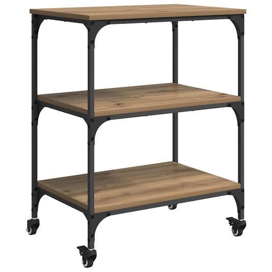 Kitchen Trolley Artisan Oak 60 x 41 x 76 cm Engineered Wood Kitchen Trolley Artisan Oak 60 x 41 x 76 cm Engineered Wood