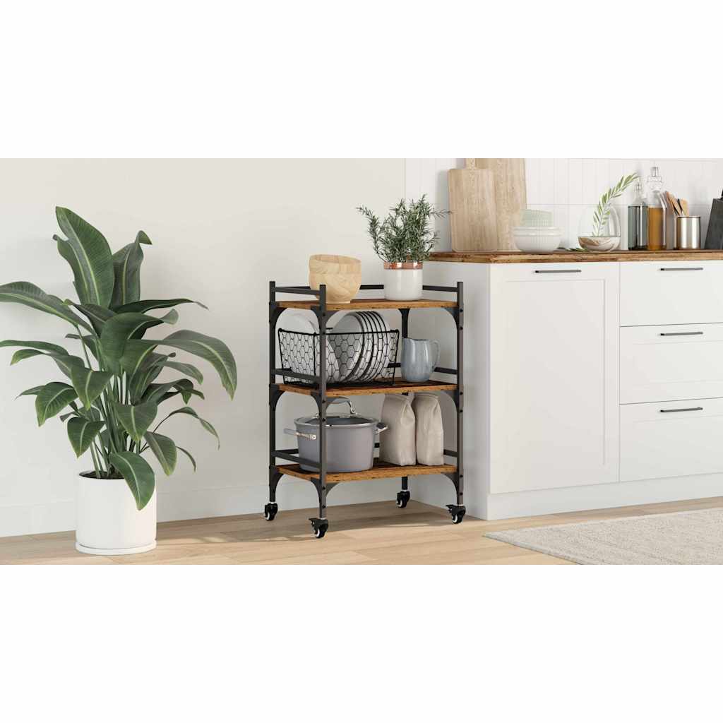 Kitchen Trolley Old Wood 50 x 35 x 75.5 cm Engineered Wood