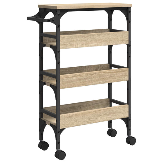 Kitchen Trolley Sonoma Oak 53 x 20 x 76 cm Engineered Wood Kitchen Trolley Sonoma Oak 53 x 20 x 76 cm Engineered Wood