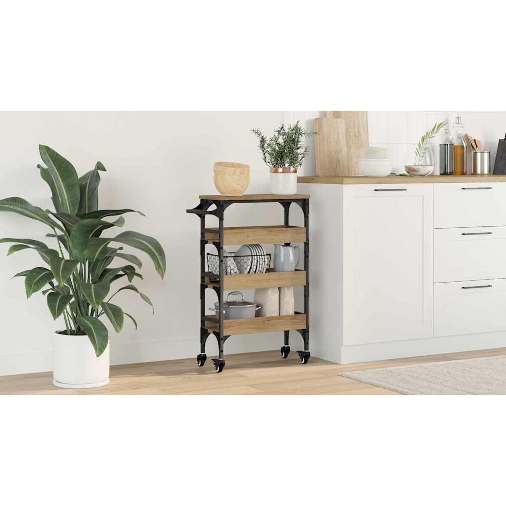 Kitchen Trolley Artisan Oak 53 x 20 x 76 cm Engineered Wood