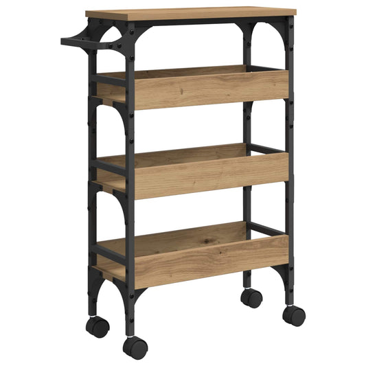 Kitchen Trolley Artisan Oak 53 x 20 x 76 cm Engineered Wood Kitchen Trolley Artisan Oak 53 x 20 x 76 cm Engineered Wood