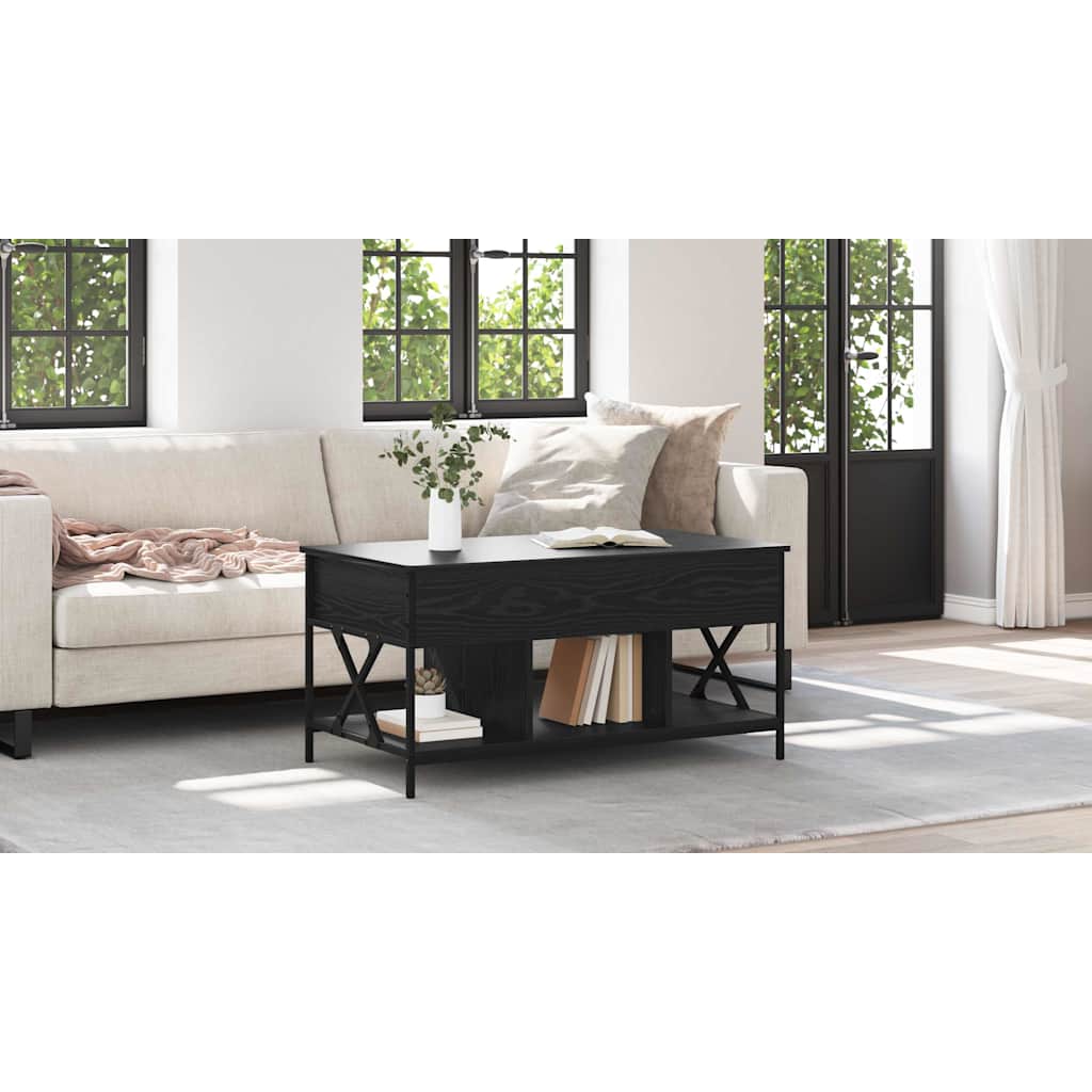 Coffee Table Black Oak 100 x 55 x 48.5 cm Engineered Wood