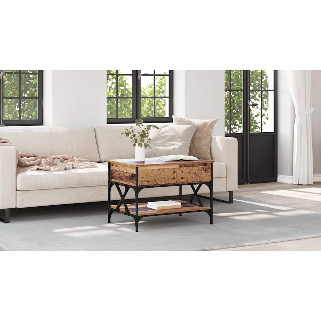 Coffee Table Old Wood 70 x 50 x 50 cm Engineered Wood