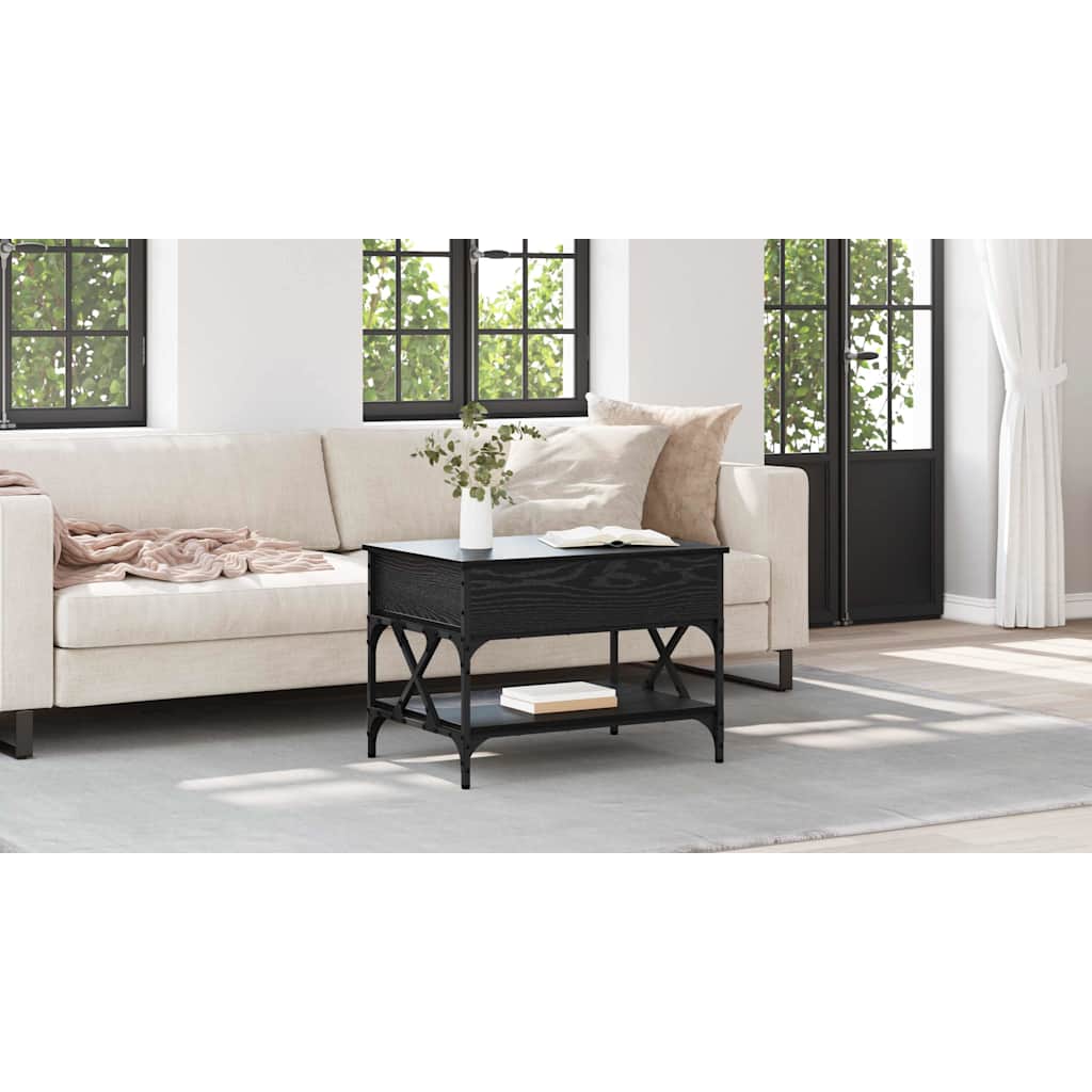 Coffee Table Black Oak 70 x 50 x 50 cm Engineered Wood