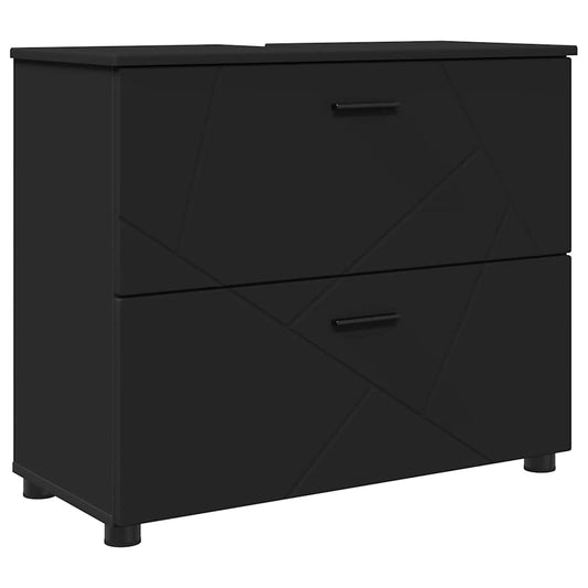 Bathroom Cabinet with Drawer with Door Black 76.5 x 35 x 64 cm Bathroom Cabinet with Drawer with Door Black 76.5 x 35 x 64 cm