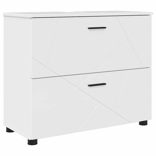 Bathroom Cabinet with Drawer High Gloss White 76.5 x 35 x 64 cm Bathroom Cabinet with Drawer High Gloss White 76.5 x 35 x 64 cm