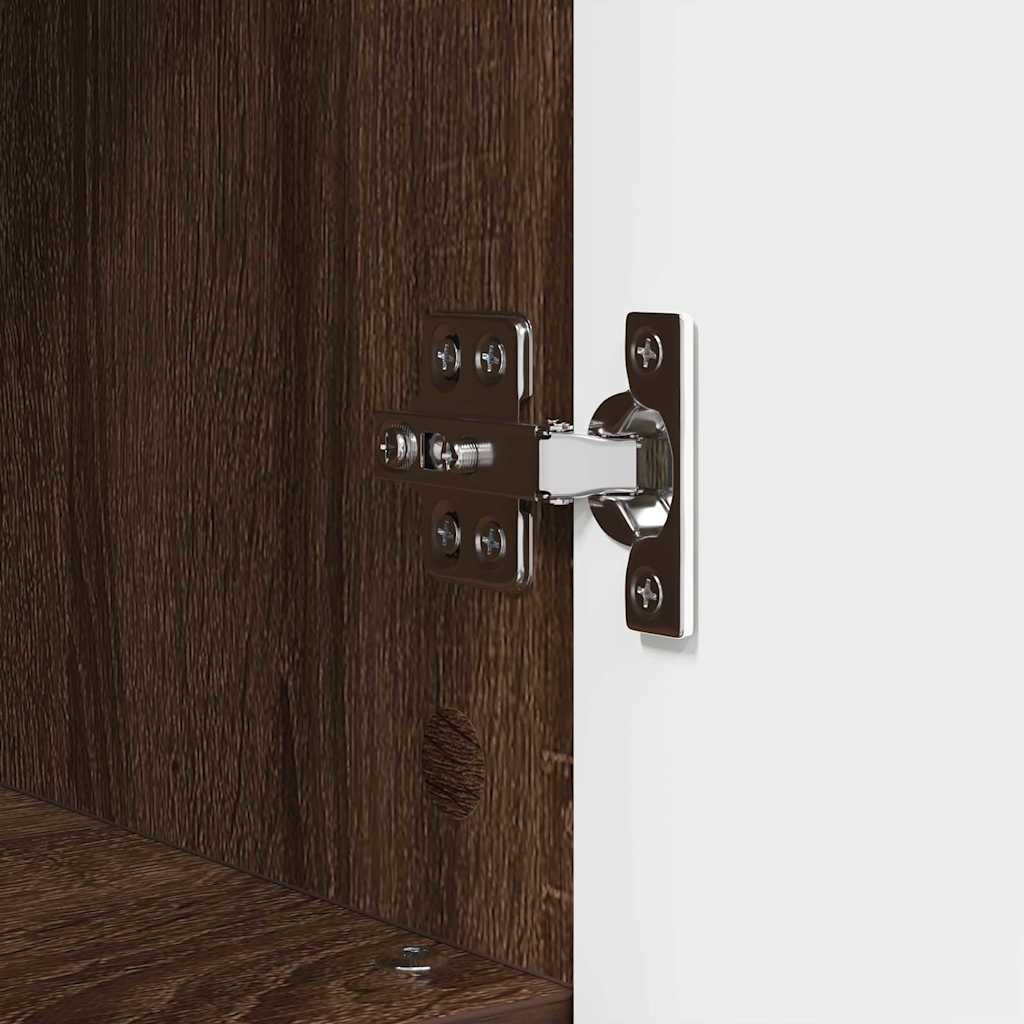 Bathroom Cabinet with Storage Brown Oak 30 x 35 x 95 cm
