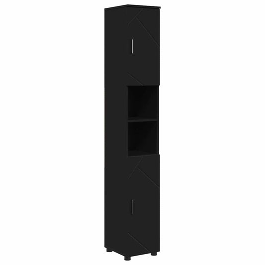 Bathroom Cabinet Black 30 x 35 x 192 cm Engineered wood & Metal Bathroom Cabinet Black 30 x 35 x 192 cm Engineered wood & Metal