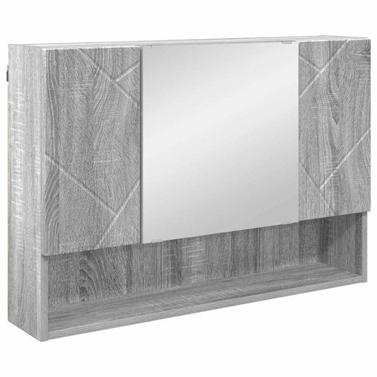 Mirror Cabinet Grey Sonoma 80 x 17 x 55 cm Engineered Wood Mirror Cabinet Grey Sonoma 80 x 17 x 55 cm Engineered Wood