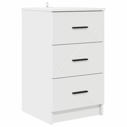 Bedside Cabinet White 38 x 38 x 66 cm Engineered wood Bedside Cabinet White 38 x 38 x 66 cm Engineered wood