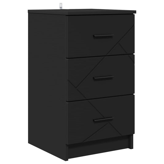 Bedside Cabinet Black 38 x 38 x 66 cm Engineered wood Bedside Cabinet Black 38 x 38 x 66 cm Engineered wood
