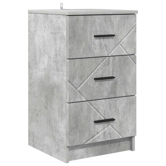 Bedside Cabinet Concrete grey 38 x 38 x 66 cm Engineered wood Bedside Cabinet Concrete grey 38 x 38 x 66 cm Engineered wood