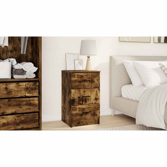 Bedside Cabinet Smoked oak 38 x 38 x 66 cm Engineered wood Bedside Cabinet Smoked oak 38 x 38 x 66 cm Engineered wood