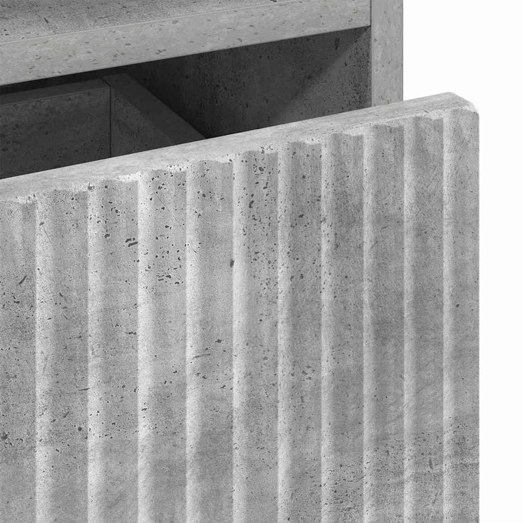 Bathroom Cabinet with Drawer Concrete Grey 31.5 x 33 x 190 cm