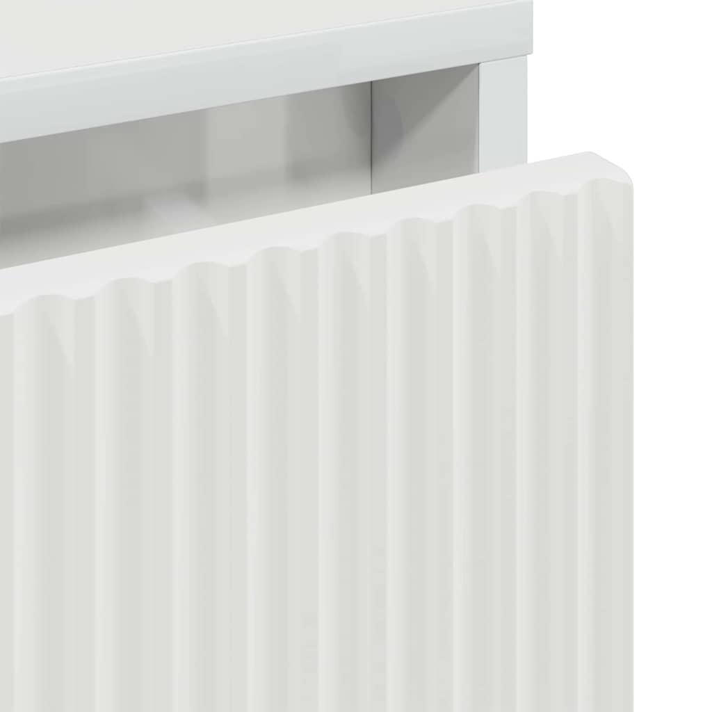 Bedside Table with Drawer High gloss white 63.5 x 36 x 61 cm