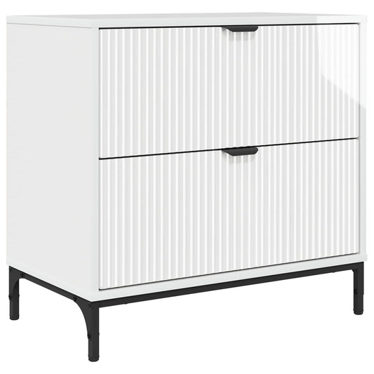 Bedside Table High gloss white 63.5 x 36 x 61 cm Bedside Table High gloss white 63.5 x 36 x 61 cm