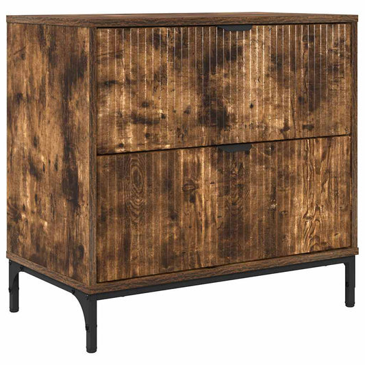 Bedside Table Smoked oak 63.5 x 36 x 61 cm Engineered wood Bedside Table Smoked oak 63.5 x 36 x 61 cm Engineered wood