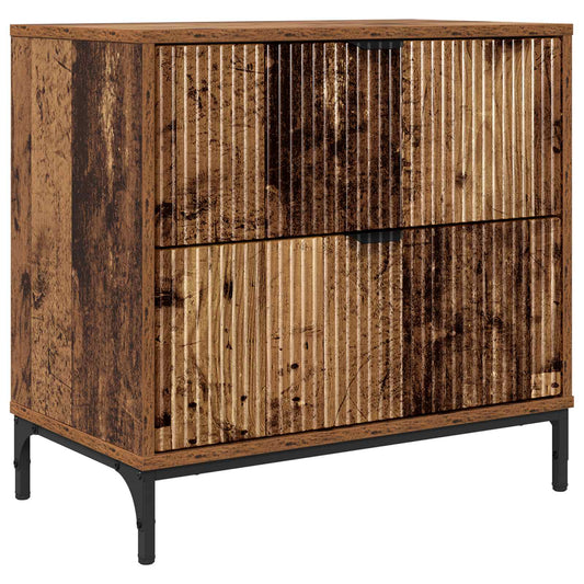 Bedside Table Old wood 63.5 x 36 x 61 cm Engineered wood Bedside Table Old wood 63.5 x 36 x 61 cm Engineered wood