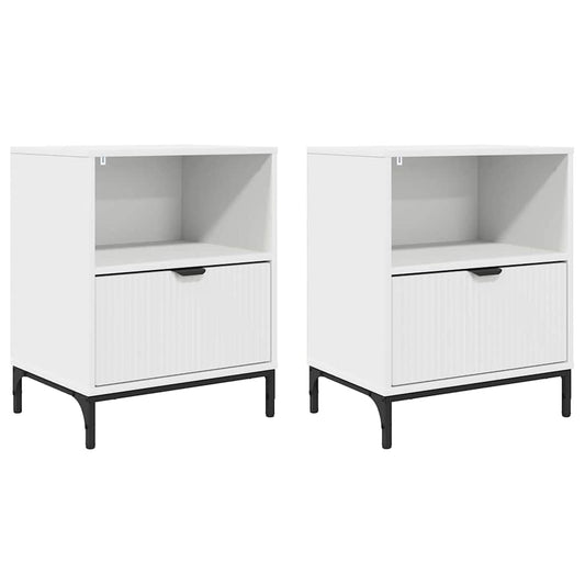 Bedside Cabinet 2 pcs White 49 x 36 x 61 cm Engineered wood Bedside Cabinet 2 pcs White 49 x 36 x 61 cm Engineered wood
