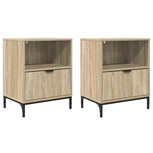 Bedside Cabinet 2 pcs Sonoma oak 49 x 36 x 61 cm Bedside Cabinet 2 pcs Sonoma oak 49 x 36 x 61 cm