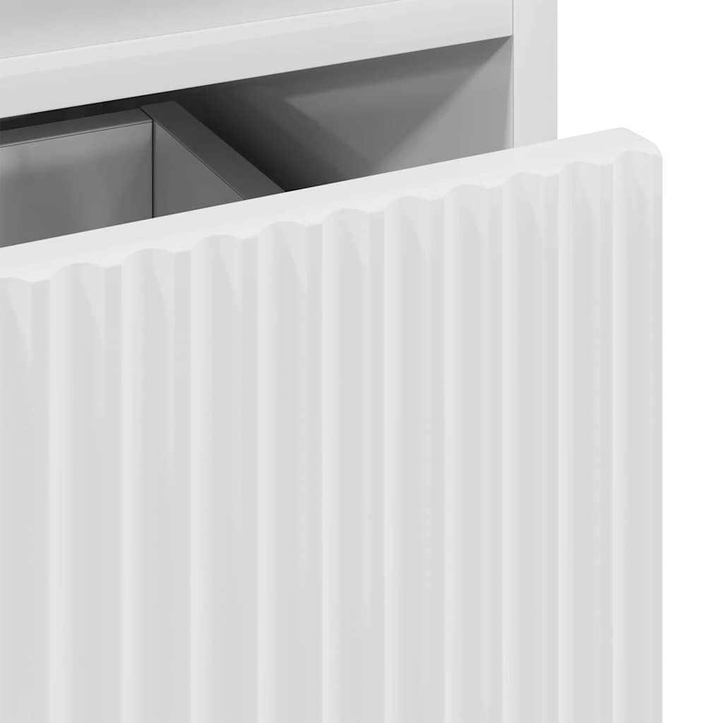 Bedside Cabinet with Drawer High gloss white 49 x 36 x 61 cm