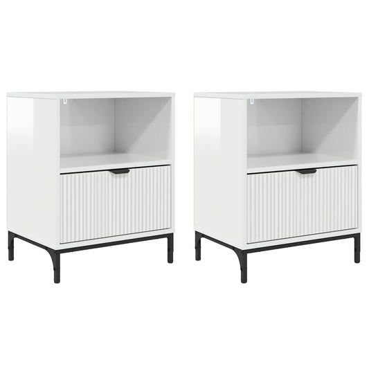 Bedside Cabinet 2 pcs High gloss white 49 x 36 x 61 cm Bedside Cabinet 2 pcs High gloss white 49 x 36 x 61 cm