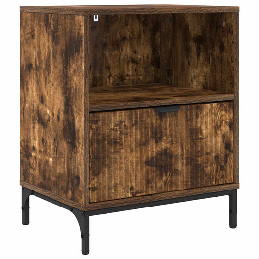 Bedside Cabinet Smoked oak 49 x 36 x 61 cm Engineered wood Bedside Cabinet Smoked oak 49 x 36 x 61 cm Engineered wood