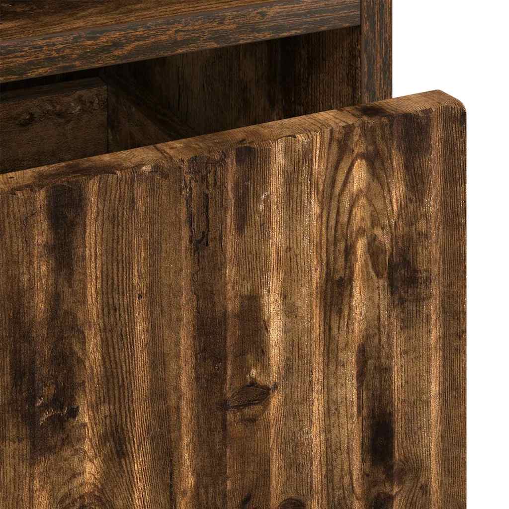 Bedside Cabinet with Drawer 2 pcs Smoked oak 49 x 36 x 61 cm