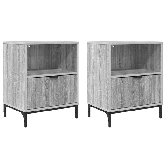 Bedside Cabinet 2 pcs Grey sonoma 49 x 36 x 61 cm Bedside Cabinet 2 pcs Grey sonoma 49 x 36 x 61 cm