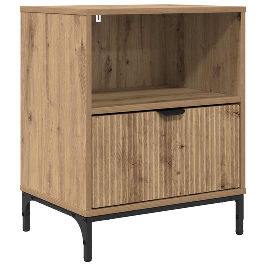 Bedside Cabinet Artisan oak 49 x 36 x 61 cm Engineered wood Bedside Cabinet Artisan oak 49 x 36 x 61 cm Engineered wood