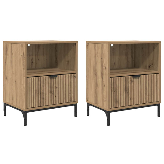 Bedside Cabinet 2 pcs Artisan oak 49 x 36 x 61 cm Bedside Cabinet 2 pcs Artisan oak 49 x 36 x 61 cm