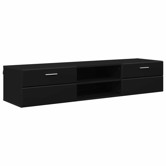 Wooden Cabinet Black 150 x 39 x 30 cm Engineered Wood Wooden Cabinet Black 150 x 39 x 30 cm Engineered Wood